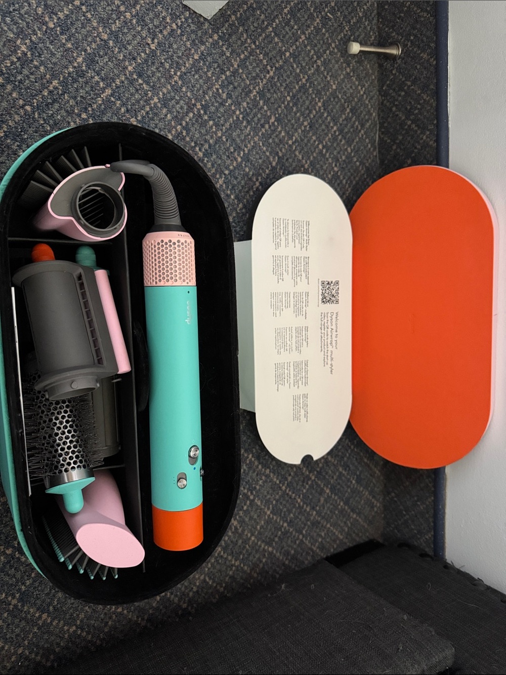 Dyson multi-attachment styling set in teal, pink & orange